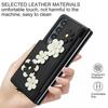 For Samsung Galaxy Z Fold4 5G Case Card Slots Leather Coated TPU Flower Phone Cover with 2 Straps