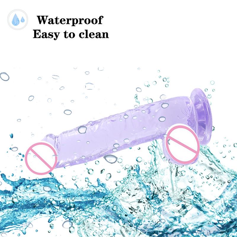 Jiuxi Realistic Clear TPE Dildo - Soft, Transparent Adult Toy for Women