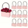 Kraft Paper Folding Tote Bag-shaped Waterproof Teacher's Day Basket, Flower Box, Flower Art Arrangement, Gift Flower Bag