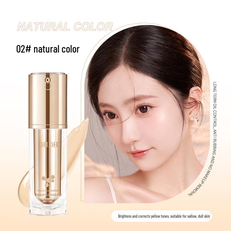 DHDH Long-lasting Non-transferable Waterproof Foundation: Lightweight, Sweatproof, Moisturizing, and Concealing 30ml