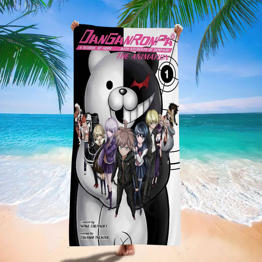 Anime Game D-DanganRonpaS Bath Towel Microfiber Soft Water Absorbing Breathable For Girl Kids Decorative Cartoon Beach Towel