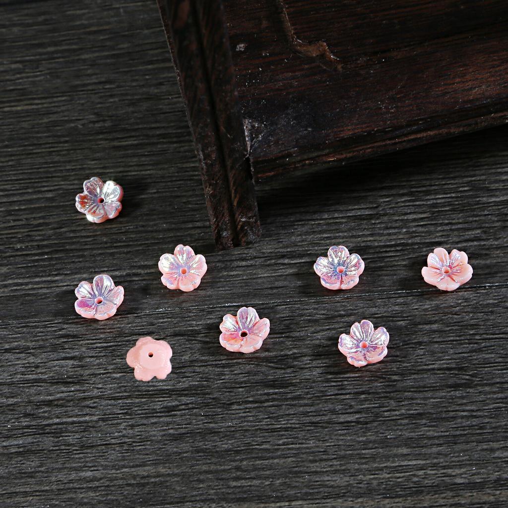 20pcs/Bag Flower Resin Imitation Shell Acrylic Beads Mounted Movable Type For Jewelry Making Handmade Crafts Accessories