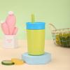 Mini Insulated Stainless Steel Tumbler With Straw - Pastel Color 350ml Vacuum Thermos Students On-the-Go Use