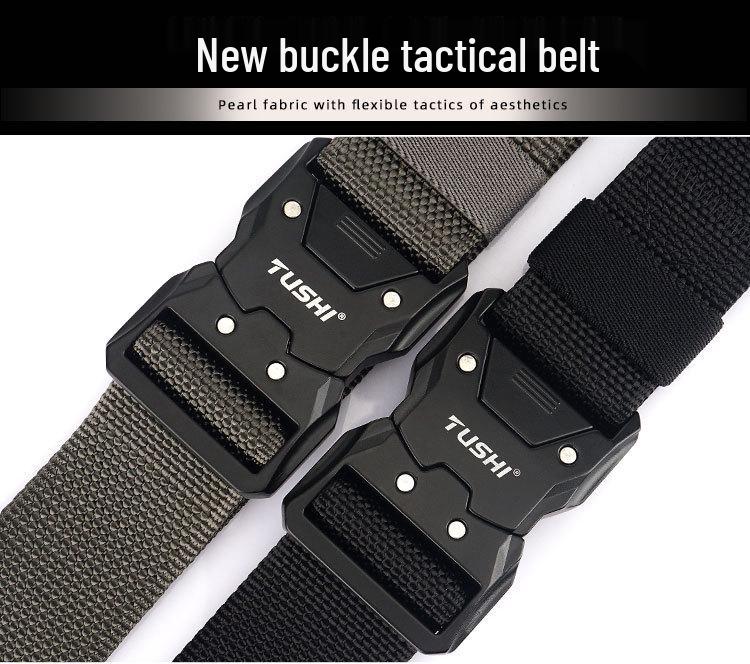 Men's Nylon Tactical Quick Release Belt - Casual & Outdoor Leather Workwear