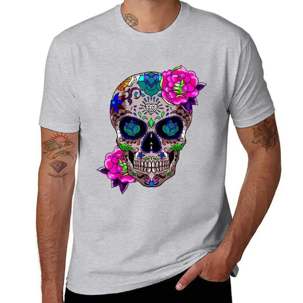 Sugar Skull Day Of The Dead Cool Bone Head Skulls Gift Idea T-Shirt customizeds quick-drying t shirts men