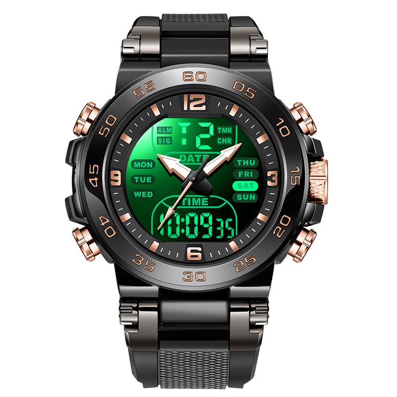 FOXBOX Fashion Luminous Men's Watch Military Sports Quartz Dual Waterproof Date Week Luxury Mens Wristwatch Reloj Hommes