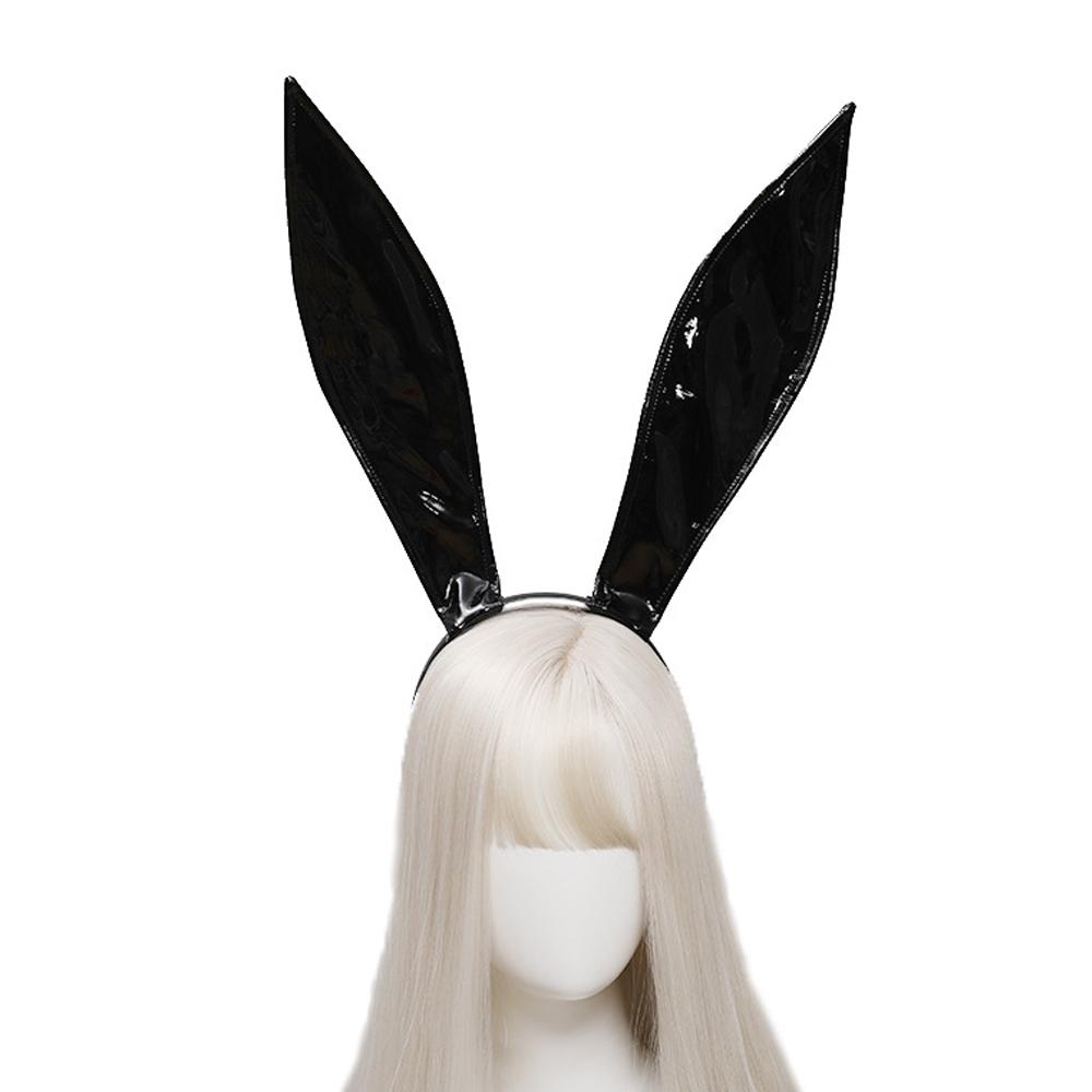 Sexy Bunny Maids Ears Headband Cosplay Leather Rabbit Ear Hairband DJ Night Club Bar Headwear Party Hair Hoop High Quality