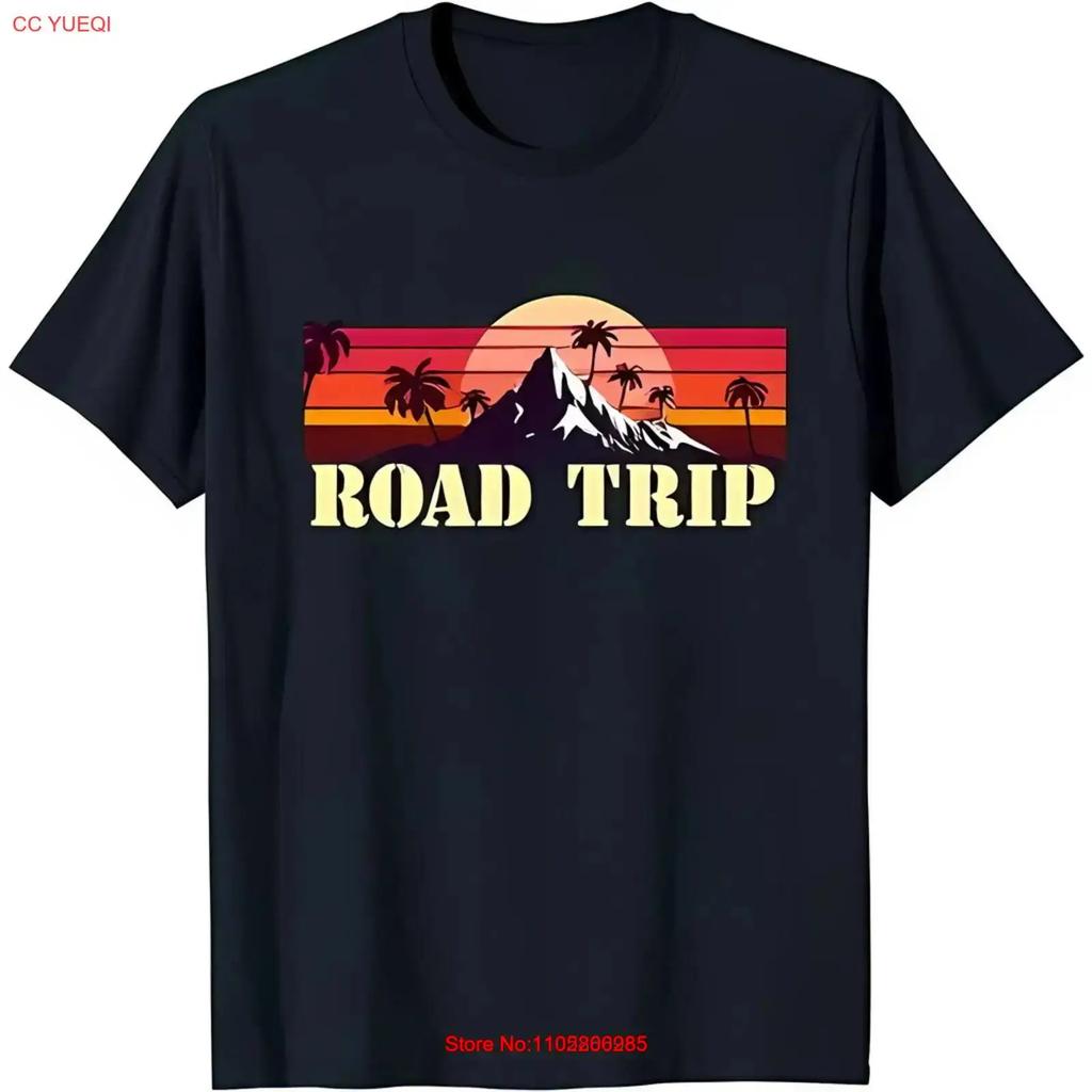 Vintage Sunset Mountains Palm Trees Road Trip T-shirt