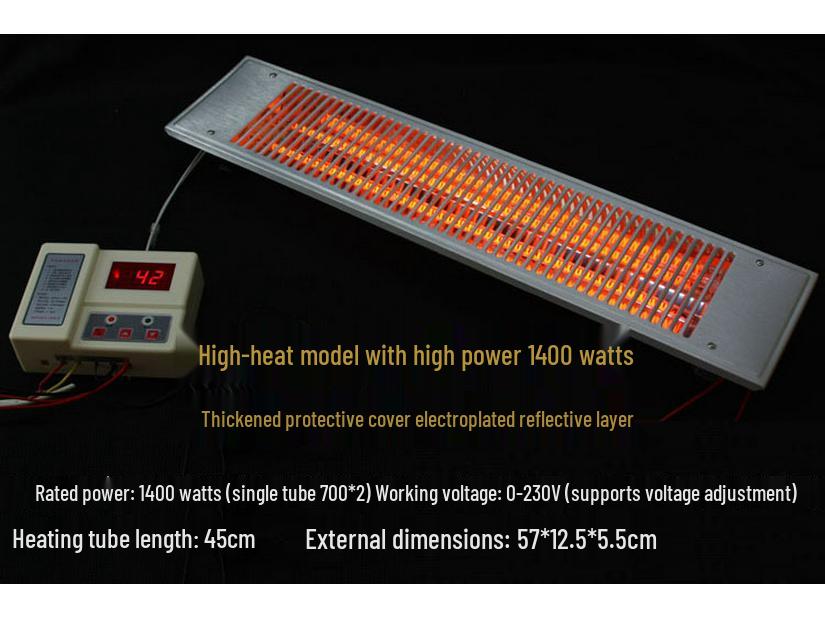 Chauffage infrarouge en fibre de carbone: Four pour cabine de peinture, canal de séchage, chauffage électrique, aquaculture et physiothérapie