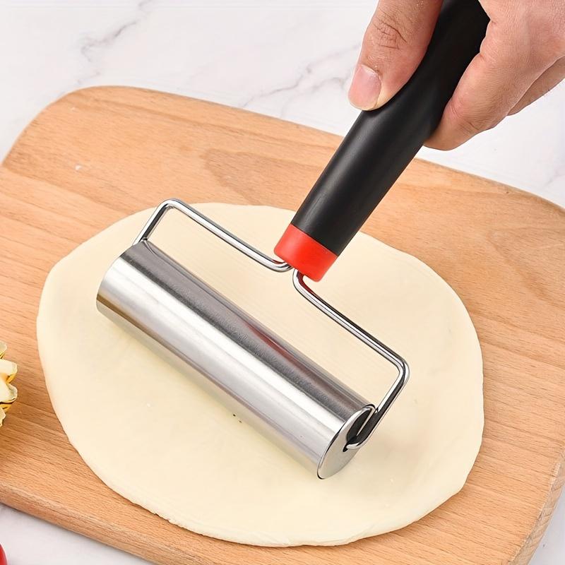 Mattarello in acciaio inossidabile, rullo per pasta a doppia estremità per pasticceria, pizza, pasticceria, gnocchi e altro ancora