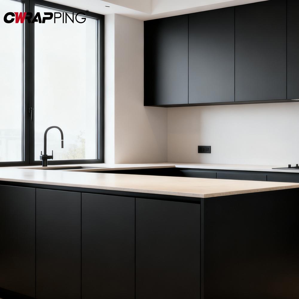 40cm Matte Wallpaper Black Waterproof Vinyl Wrap Self-Adhesive Stickers for Wall Furniture Livingroom Contact Paper Home Decor