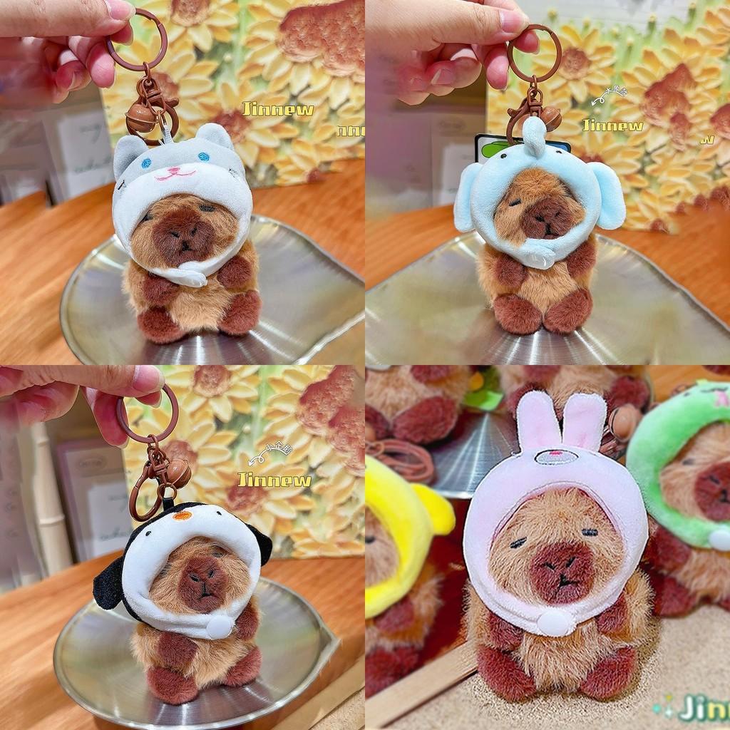 Wearing Rabbit Snake Chicken Cat Penguin Headgear Capybara Plush Keychain Gift