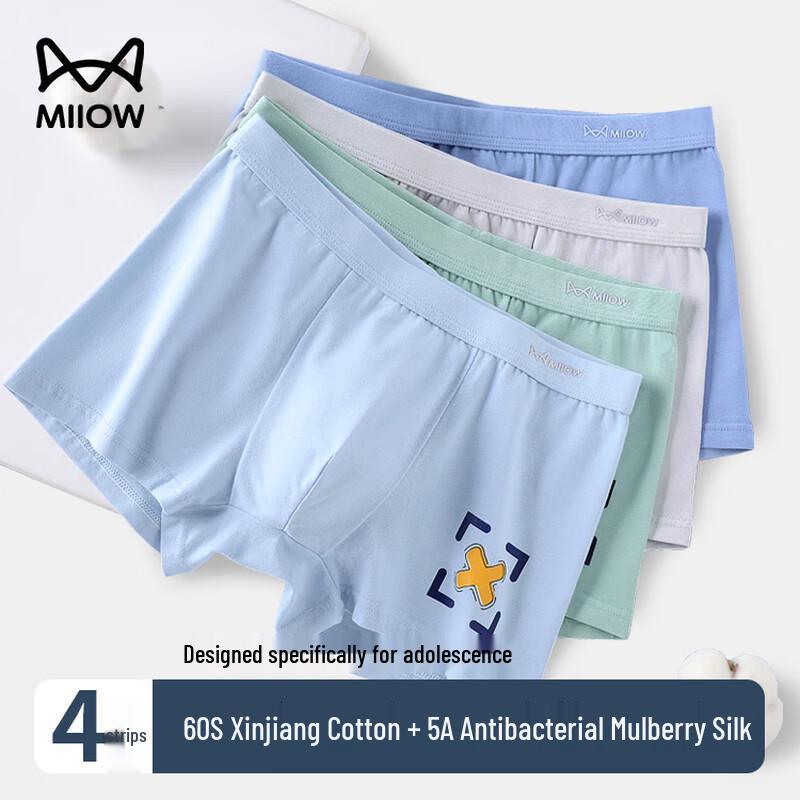 Catman Teen Boys  Pure Cotton Antibacterial Boxer Briefs L