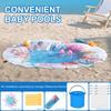 1.4M Baby Beach Pool Kiddie Pool Beach Blanket 2in1 Toddler Paddling Pool Beach Toys for Infant Kids Boys Girls with Water Bag