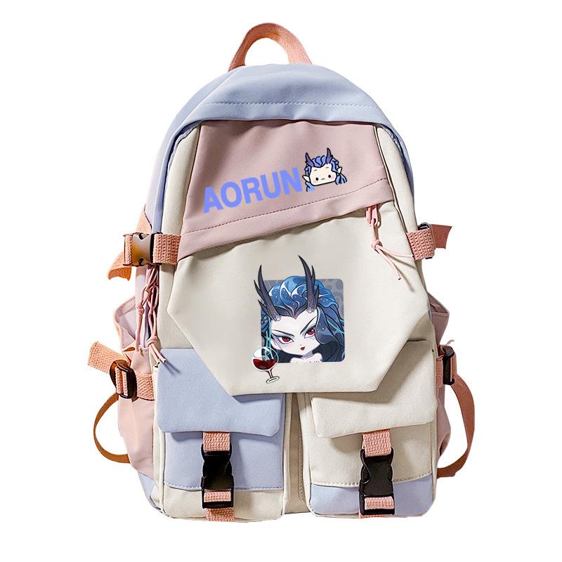 New Ao Run cute popular peripheral backpack movie Nezha 2 new student large-capacity schoolbag
