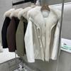 Snow Country Chuji oversized fox fur fur fur collar white goose down down pie overcome women's medium and long models special clearance