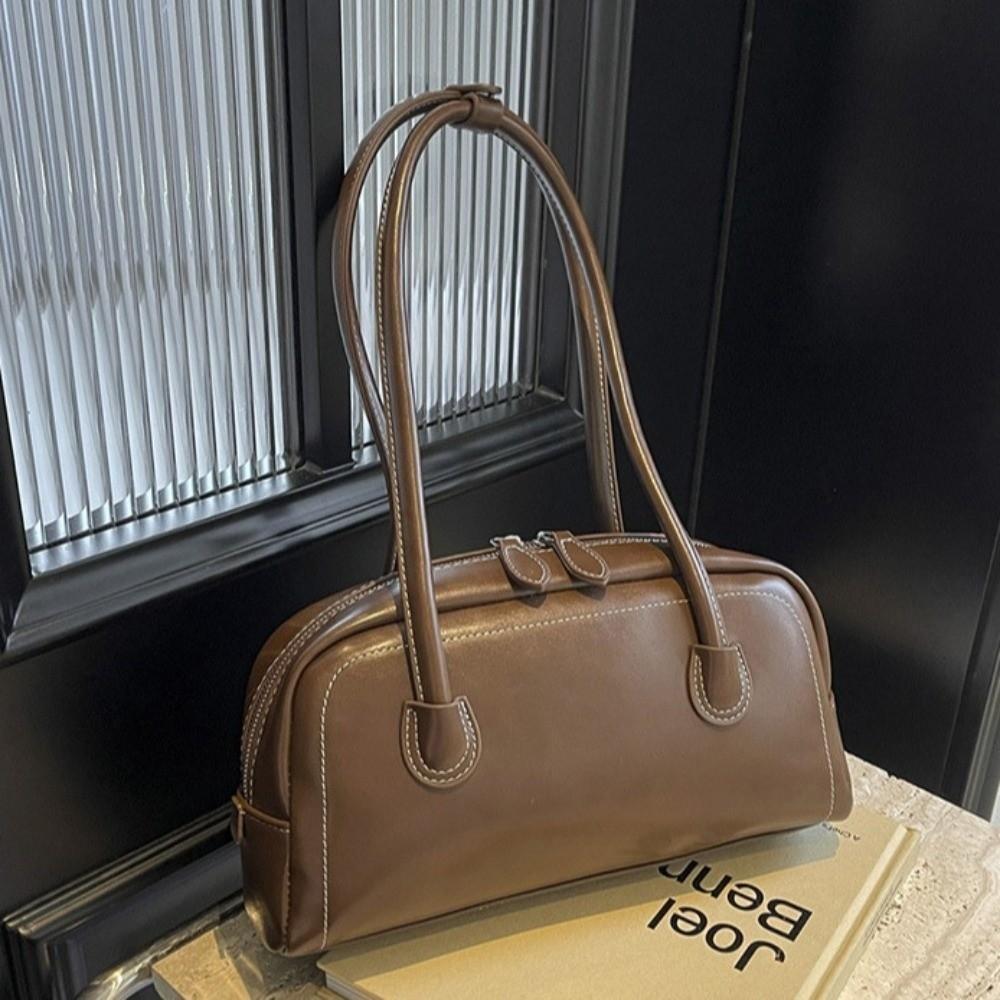 Korean Ins Style Women PU Shoulder Bag PU Leather Underarm Bag Vintage PU Hobo Bag Streetwear