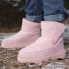 Kids Non-slip Snow Boots Boys Girls Plush High-top Boots Warm Cotton Shoes Winter Walking Hiking Shoes