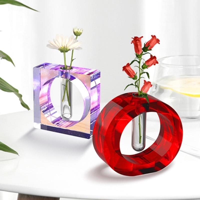Test Tube Vase Silicone Bracket Mold Creative Desktop Flower Pot Hydroponic Cylinder Used to Spread Hydroponic Plant