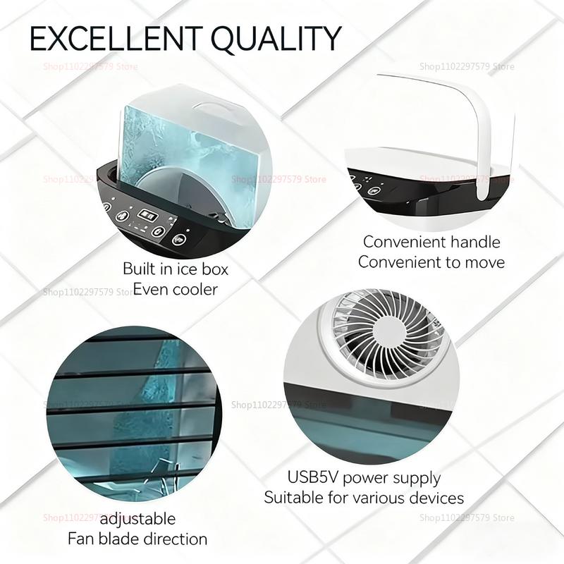 Mini Desktop Luftkühler Ventilator Leise Betrieben Sprühbefeuchter Tragbar Tragbar Kühlung für Zuhause Büro Wohnheim Kühlung Kühler