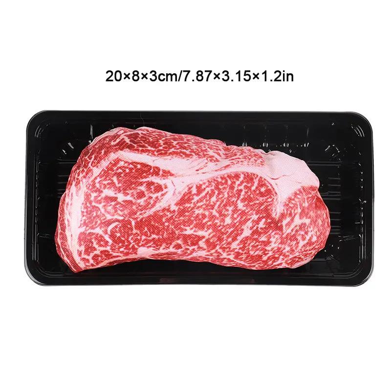 A Simulation Toy of A Dog Chewing Steak with A Tomahawk