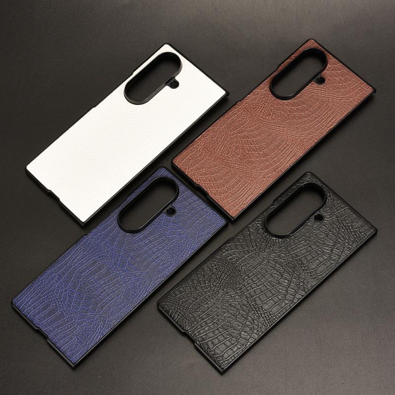 Samsung Galaxy Z Fold 7 Half-Edge Crocodile Leather Case
