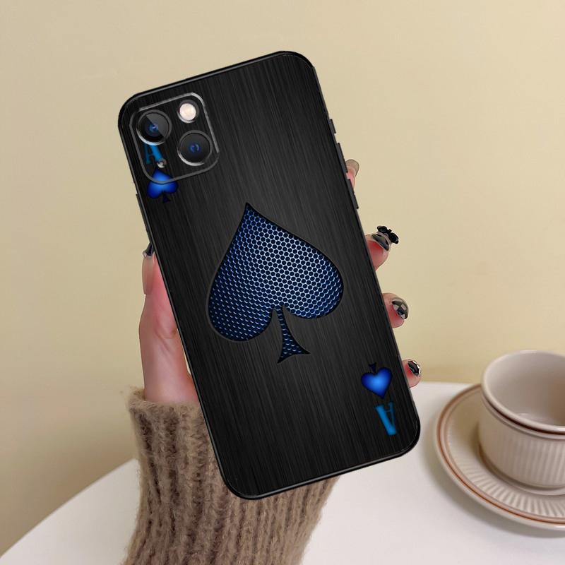 

Ace of Spades Poker Phone Case For iPhone 17 16 15 14 13 11 12 Pro Max mini 15 16 Plus 16e 17 Air Cover Funda iPhone 12 Pro