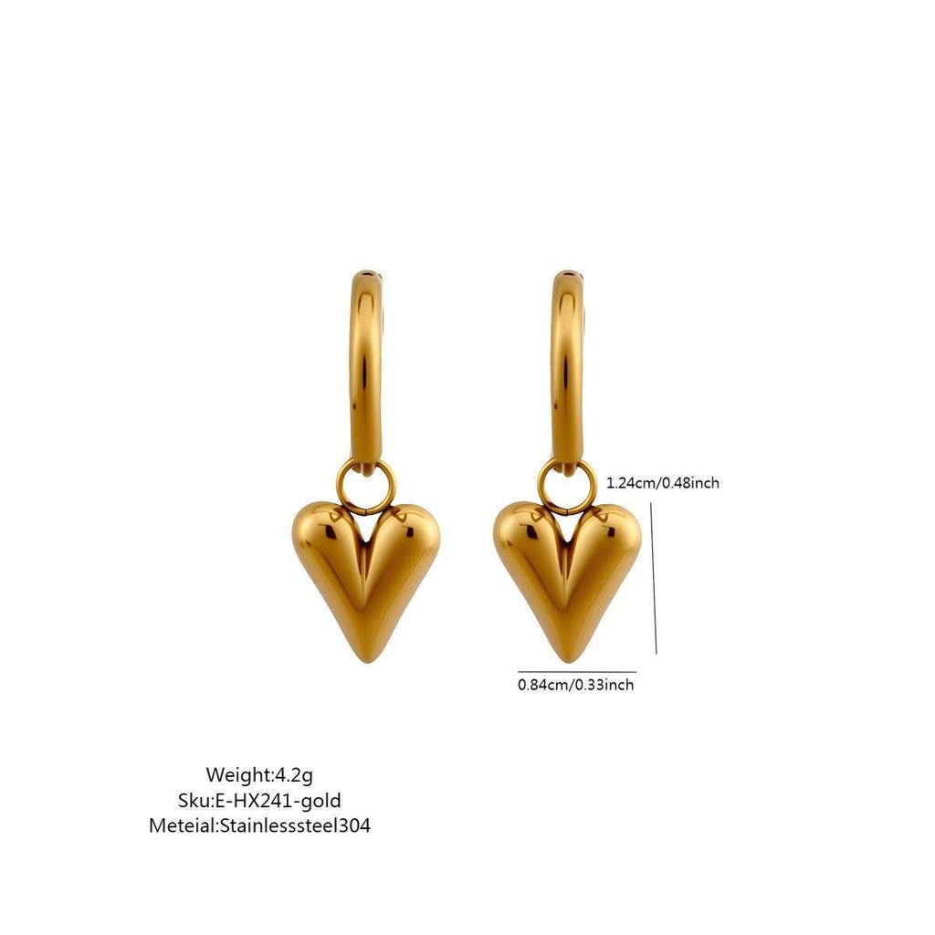 Minimalist DIY Coil Earring In Titanium Steel with Gold-Plated Interior