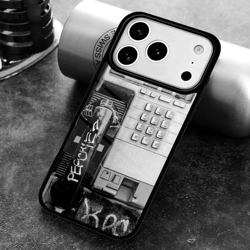 Retro Red Payphone Vintage Payphone Phone Case for iPhone 17 16 15 Pro Max Air 14 13 12 11 Plus Shockproof Capa Cover