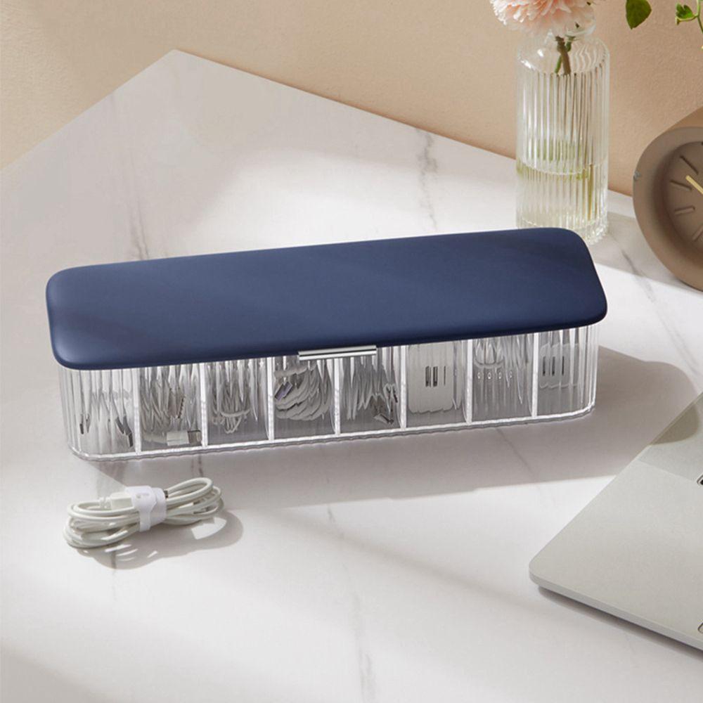 Partitioned Storage Plastic Power Wire Bin Data Line Organizer Cable Holder Charging Plug Case