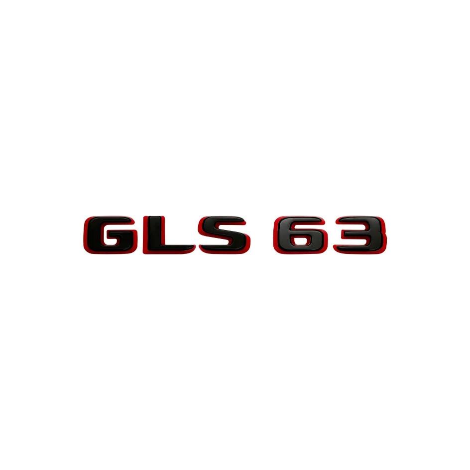 

2024 New style Two tone Letters Numbers GLS63 V8 BITURBO 4MATIC+ Emblem for Mercedes Benz X167 X166 Car Trunk Nameplate Sticker Silver Red