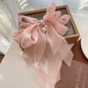 Handmade Pearl Bow Hair Clip Women Netting Accessory Korean Style Headband