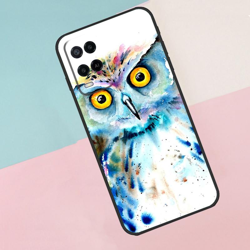 Owl Watercolor Animal For Oppo A17 A77 A60 A74 A94 A54 A18 A38 A58 A78 A98 A40 A80 A16 A76 A96 A15 A57S Phone Case