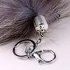 1Pc Bag Pendant Soft Keychain Large Key Ring Chain Fashion Fur Fox Tail Keyring 25CM