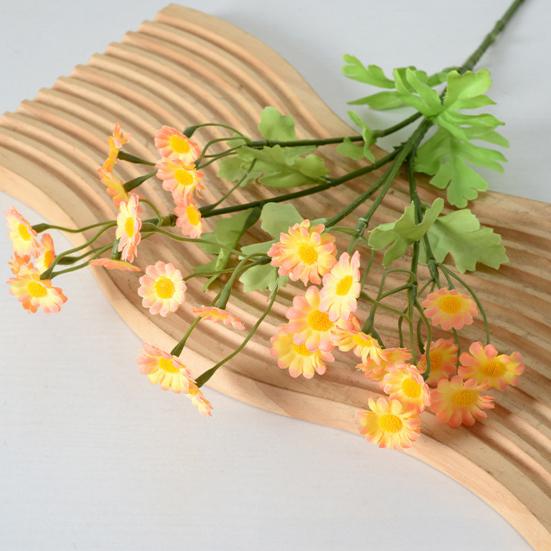 Artificial Flowers 30 Heads Silk Cloth Chamomile Stems Pastoral Style Fake Flowers Wall Wedding Decor Photo Props