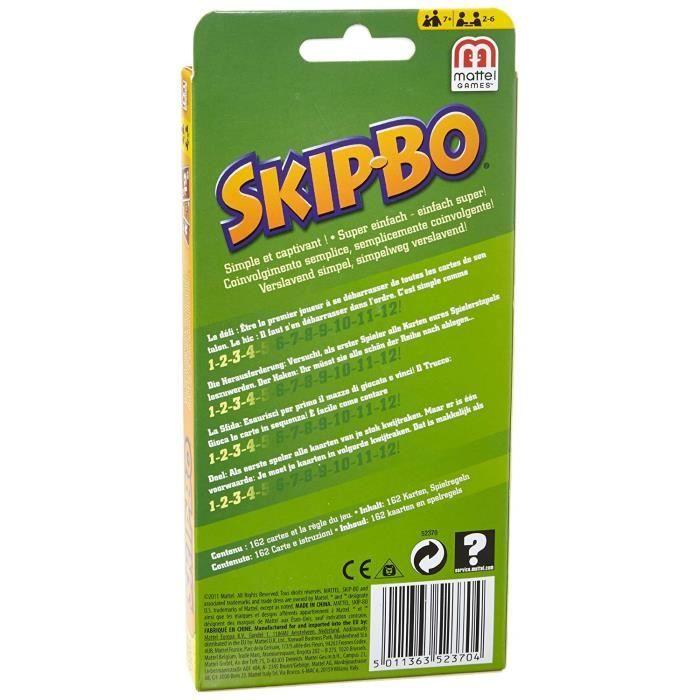 Mattel Games - Skip Bo - Family Card Game - Ages 7 and Up 52370