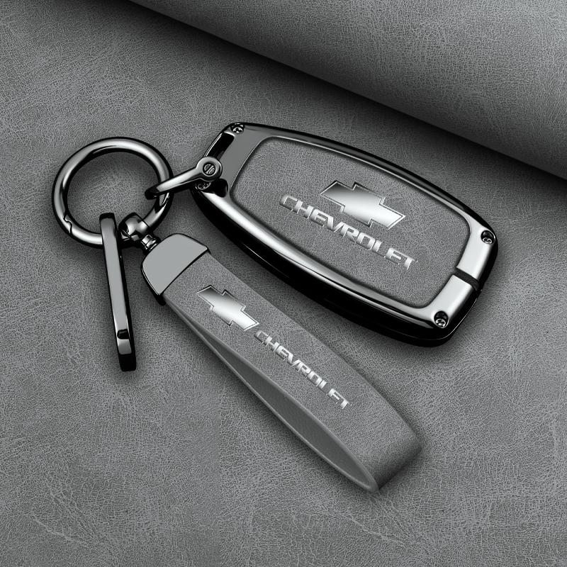 Funda de piel de aleación de zinc para llave de coche plegable, llavero para Chevrolet Cruze Aveo 2020-2024 BOLT Tracker Malibu Onix Cobalt Captiva Spark