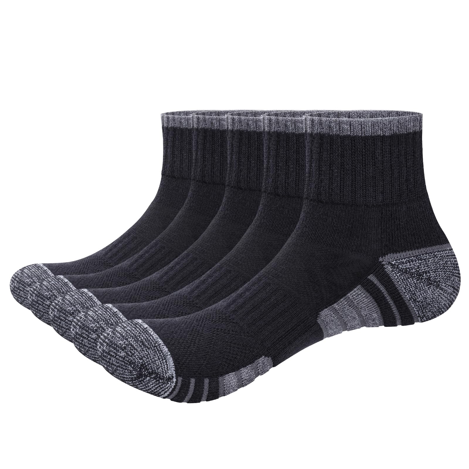 

[YUEDGE] Men s Tennis, Running, Training, Sports Socks, Summer, Breathable, Sweat-Absorbing, Odor-Resistant, Short, Black, Sneaker Socks, Casual Ankle