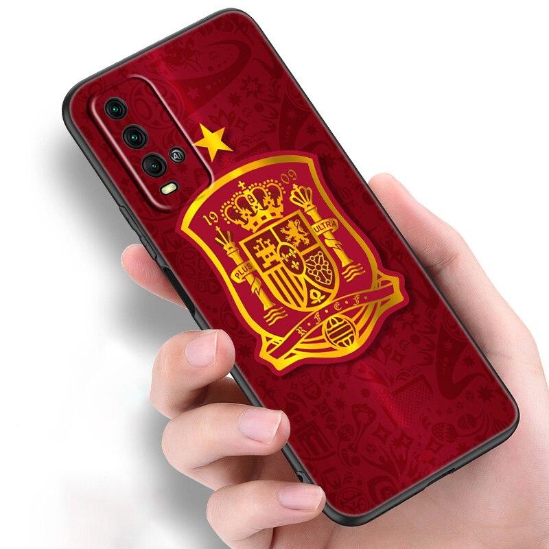 Hiszpania herb flaga silikonowy futerał na telefon dla Xiaomi Redmi Note 11 10 9 8 Pro 11T 10T 10S 9S 8T 9 9A 9C 9T czarna okładka Coque