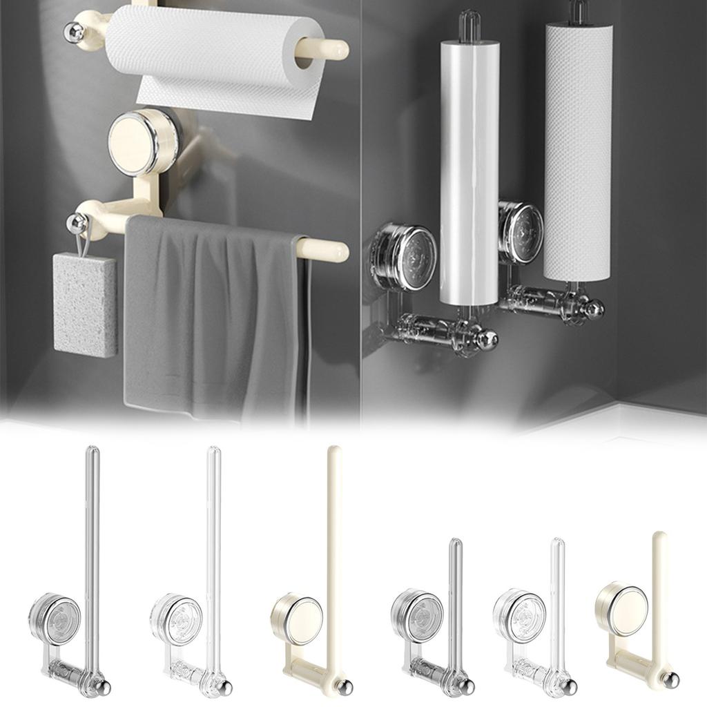 Kitchen Paper Roll Holder, Punch-free Wall-mounted Plastic Wrap Bag, Rag Rack, Storage Rack