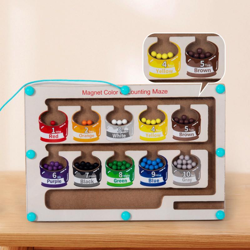Math Counting Kids Board Toy With Magnetic Moveable Beads For Early Learning