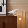 Dark Aesthetic Bedroom Decor Crow Table Lamp, Gothic Raven Night Light, Halloween Black Bird Unique Animal Desk Ornament Academia Lamp for Desktop