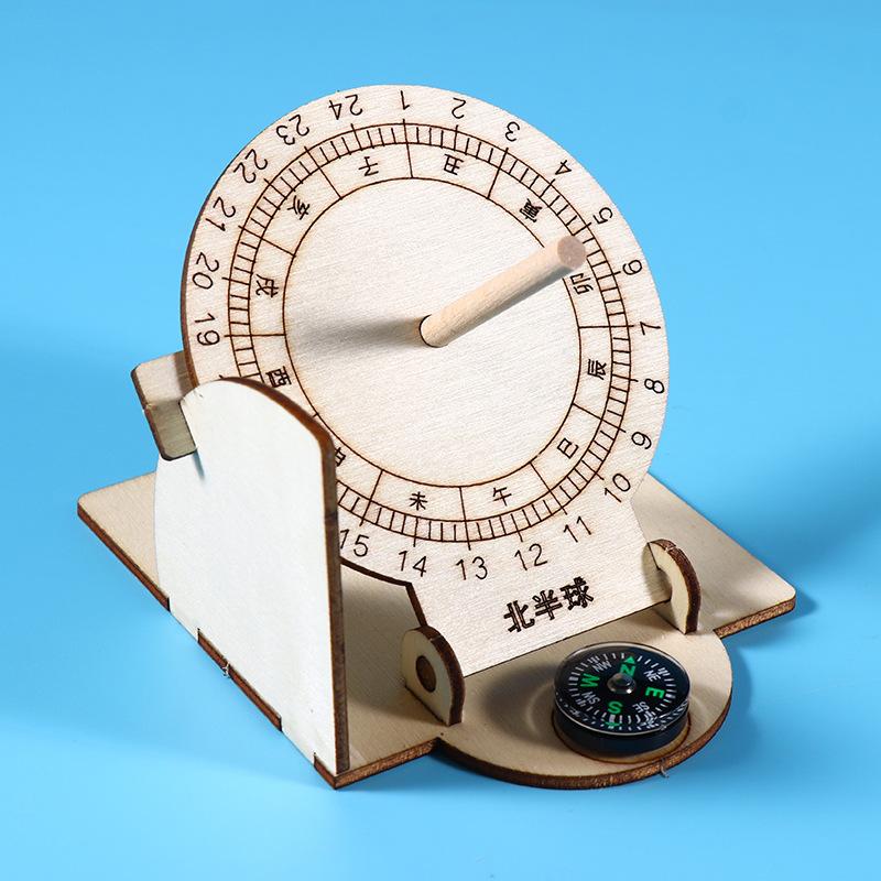 DIY Sundial Ancient Sun Clock STEM Educational Toy Handmade Science Kit for Primary School Students Learning Popularization