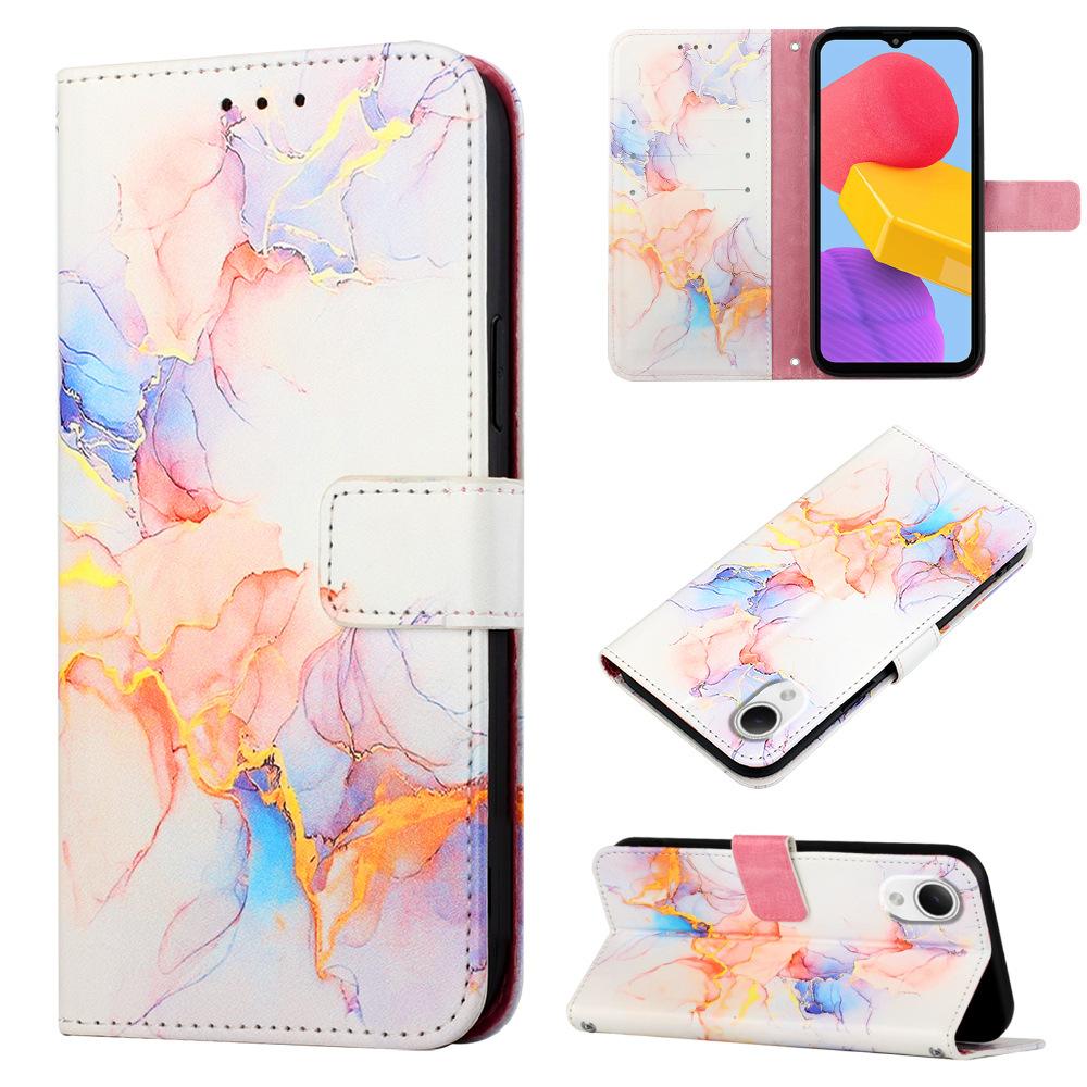 Suitable for Samsung A23 Japanese Version of Marble Flip Leather Case Samsung A22 Magnetic Insertion Card Leather Case