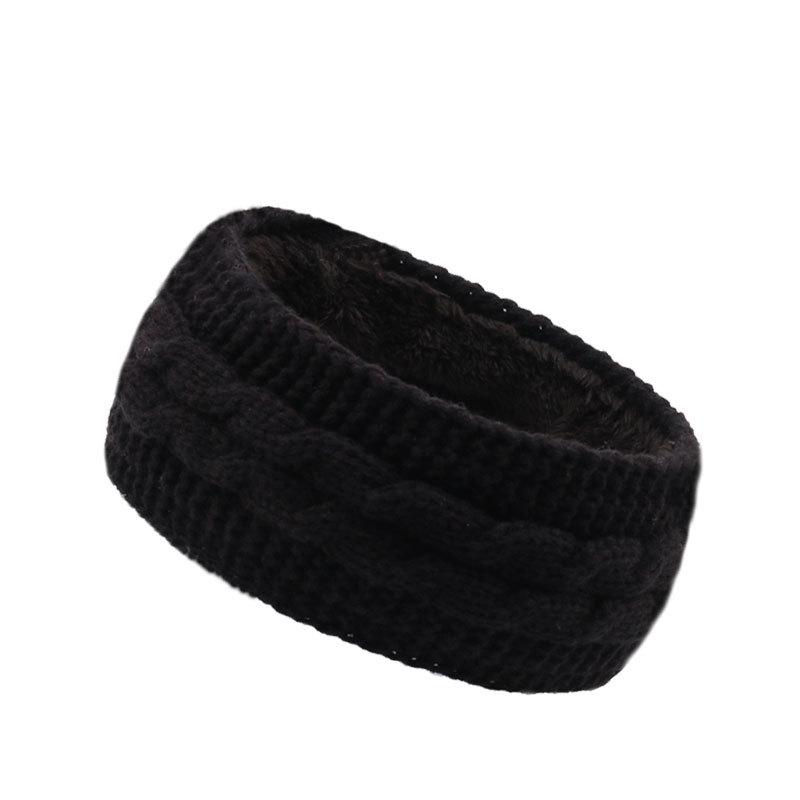 Womens Thermal Ribbed Thick Fleece Lined Winter Headband Wrap Ear Warmer