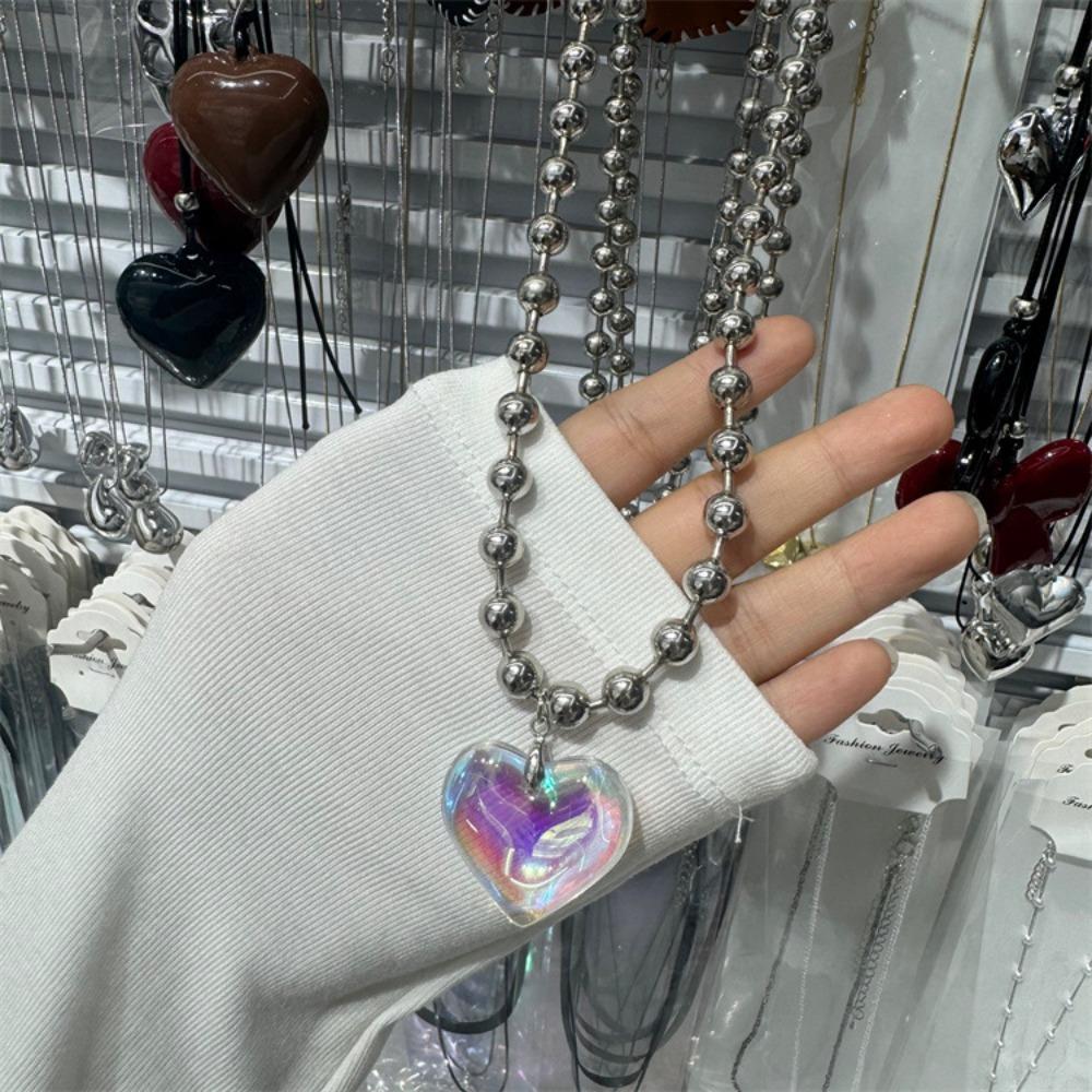 Jewelry Gift Red Heart Necklace Spicy Girl Style Fashion Chokers Punk Women's Necklace  Women