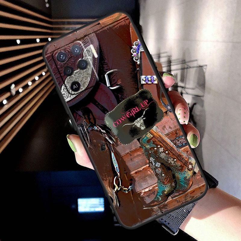 

Western Cowgirl Cowboy Boots Cowhide Case For Oppo A5 Pro A15 A17 A57 A77 A18 A38 A58 A78 A94 A74 A54 A16 A76 A96 A40 A60 A80 OPPO A94 5G