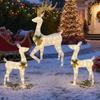 Outdoor Christmas Decorations Stakes 3 Pieces Realistic LED Light Festive Decor Outdoor Reindeer Christmas Yard Decoration For