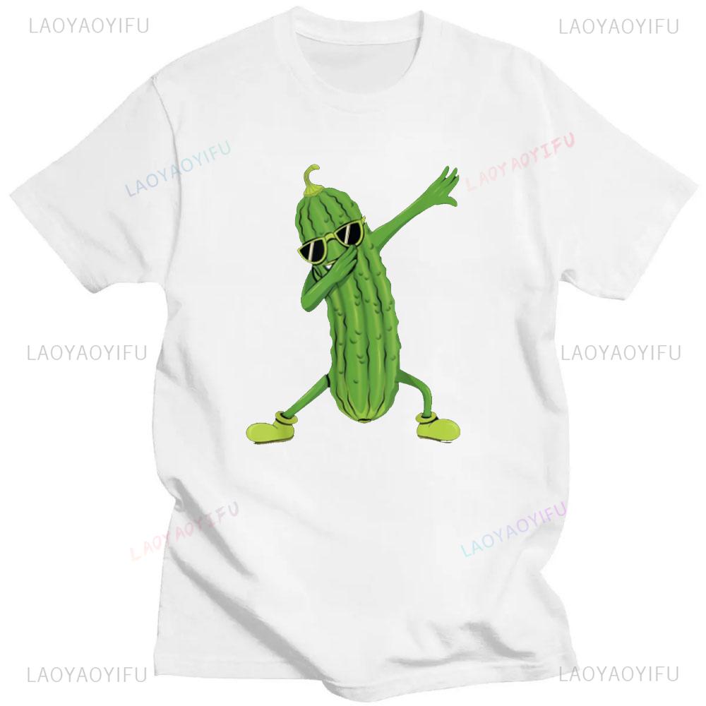 Dabbing Pickle Dancing Cucumber Lover Funny Shirt Gifts T-Shirt Breathable Camisetas Nostalgia Retro Street Fashion