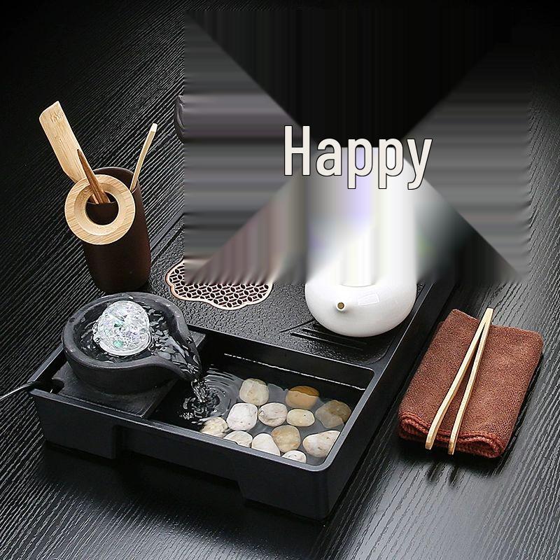 Chinese Zisha Kung Fu Tea Set with Automatic Ceramic Tea Tray